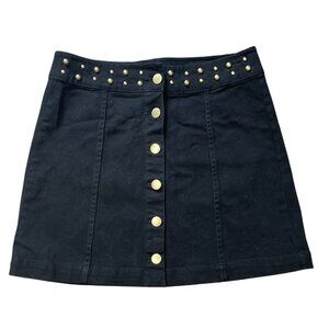 Jack By BB Dakota Black Studded Mini Skirt Size 4 Emo Preppy